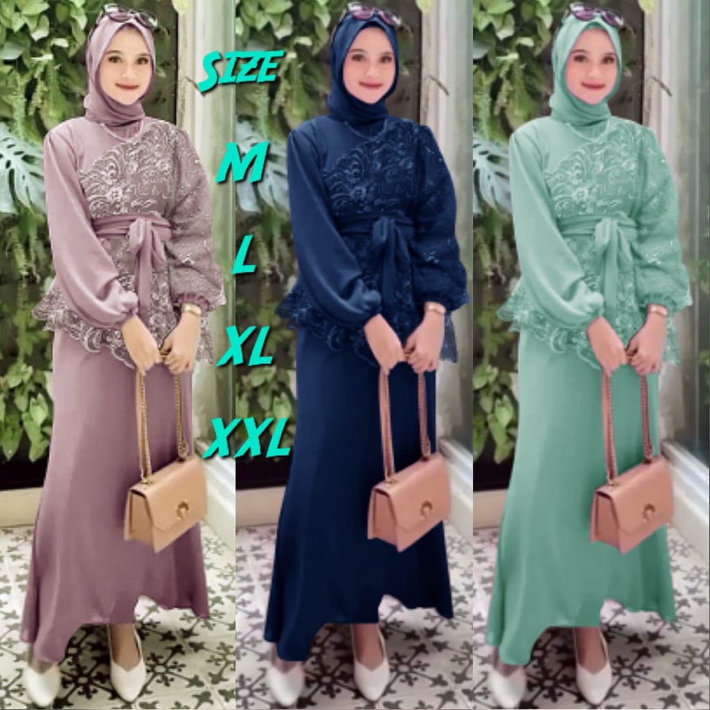 [GAMIS TERBARU 2022] ZAUKIA DRESS PANJANG FASHION MUSLIM SIZE M/L/XL/XXL SERAGAM KONDANGAN