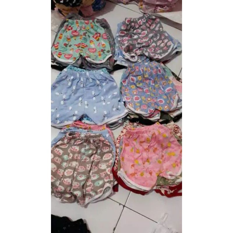 Baju Setelan Celana Kutung Anak Bahan Baby Doll Adem Lembut