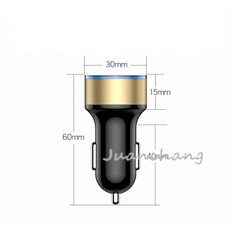 Charger Mobil 2 Port USB 3.1A Fast Charging 3.1A 12-24V Dengan Layar LCD