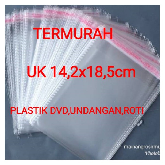 Plastik opp DVD, OPP bakery, OPP roti, OPP MASKER KAIN 14,2x18,5cm