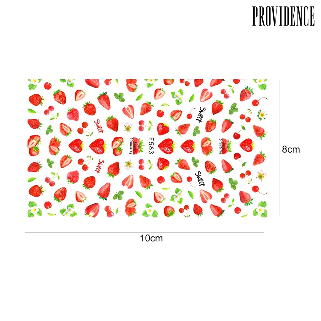 Providence 11Pcs/Set 3D Nail Fruit Sticker Multiple Shapes Various Patterns Ultra Thin Fruit Sticker Strawberry DIY Water Transfer Decal for Summer