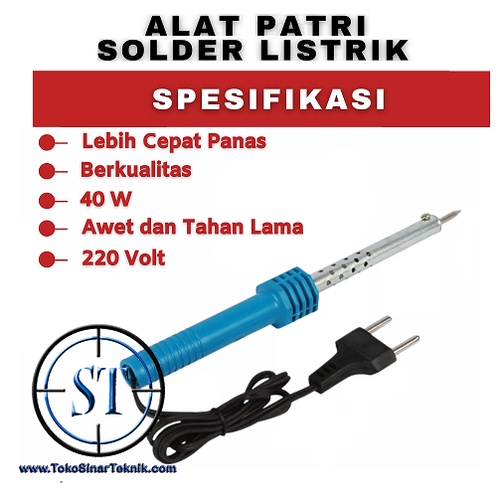 Solder 30/40W Gagang Plastik Murah Meriah Panas Solder Tangan Soldering Iron Alat Patri Listrik