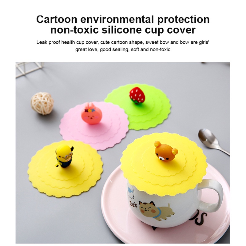 Creative silicone cup cover leak proof and dust-proof ceramic tea cup water cup cover sealed bowl cover multipurpose sealed fresh-keeping cover -OW-