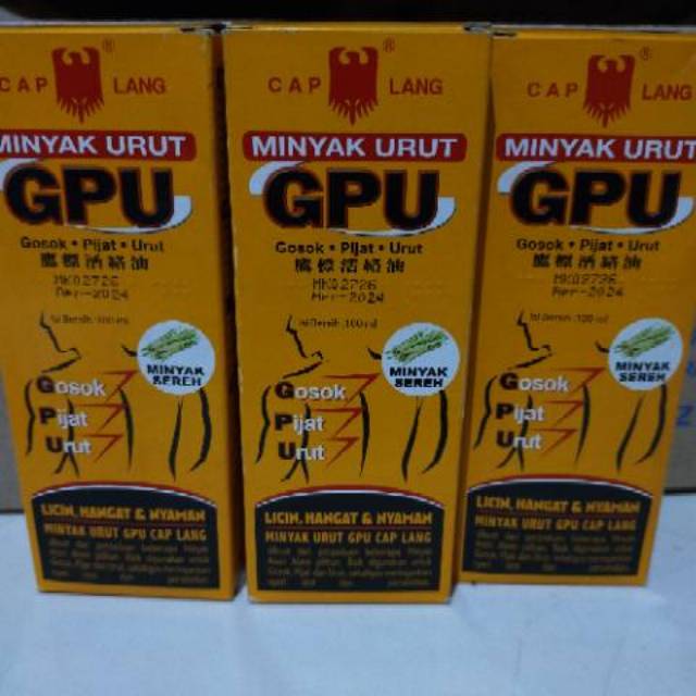 Cap Lang Minyak Urut GPU 100ml