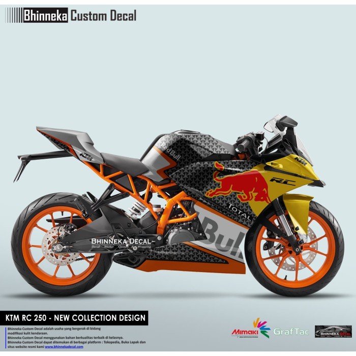 DECAL STICKER KTM RC RED BULL TOTAL