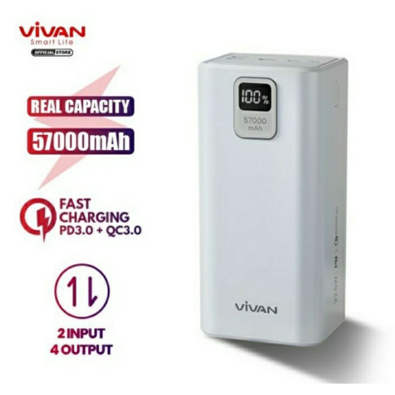 Powerbank Vivan 57000 mAh 22.5W B60 Original