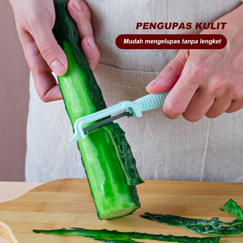 Pisau Dapur Multifungsi Set 6 in 1 / Kitchen Knife Set 6 in 1 Dengan Wadah