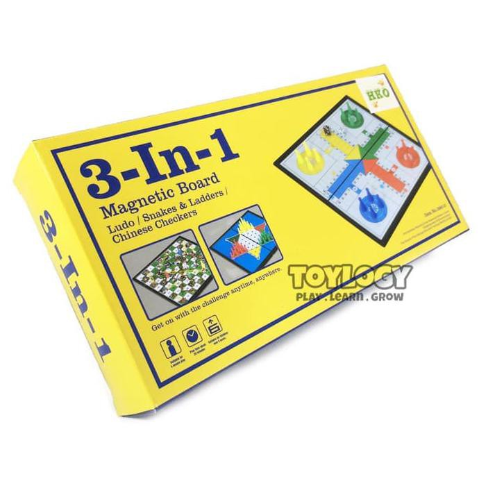 PALING MURAH  3 in 1 Magnetic Board ( 3 in 1 Games : Ludo, Snake ladder, Halma )