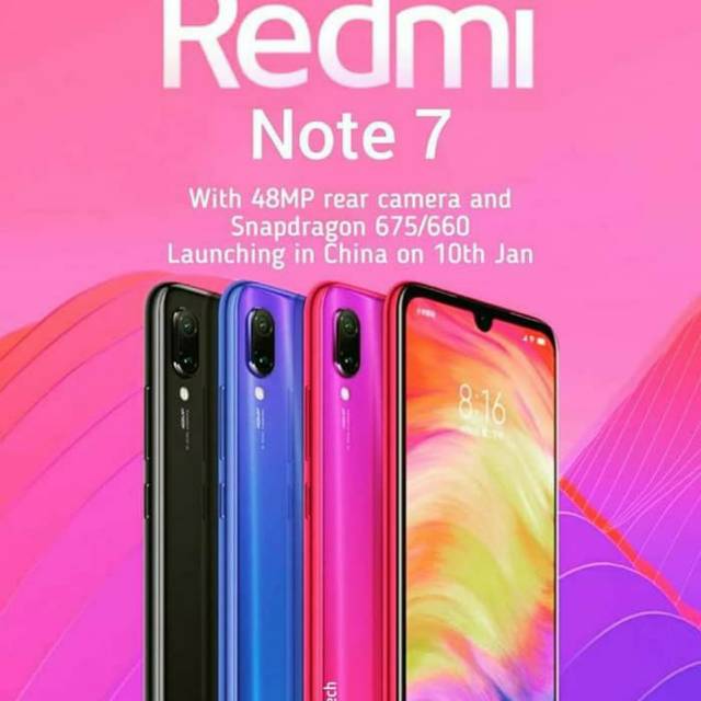 New xiomi redmi note 7 ram 6 internal 64gb