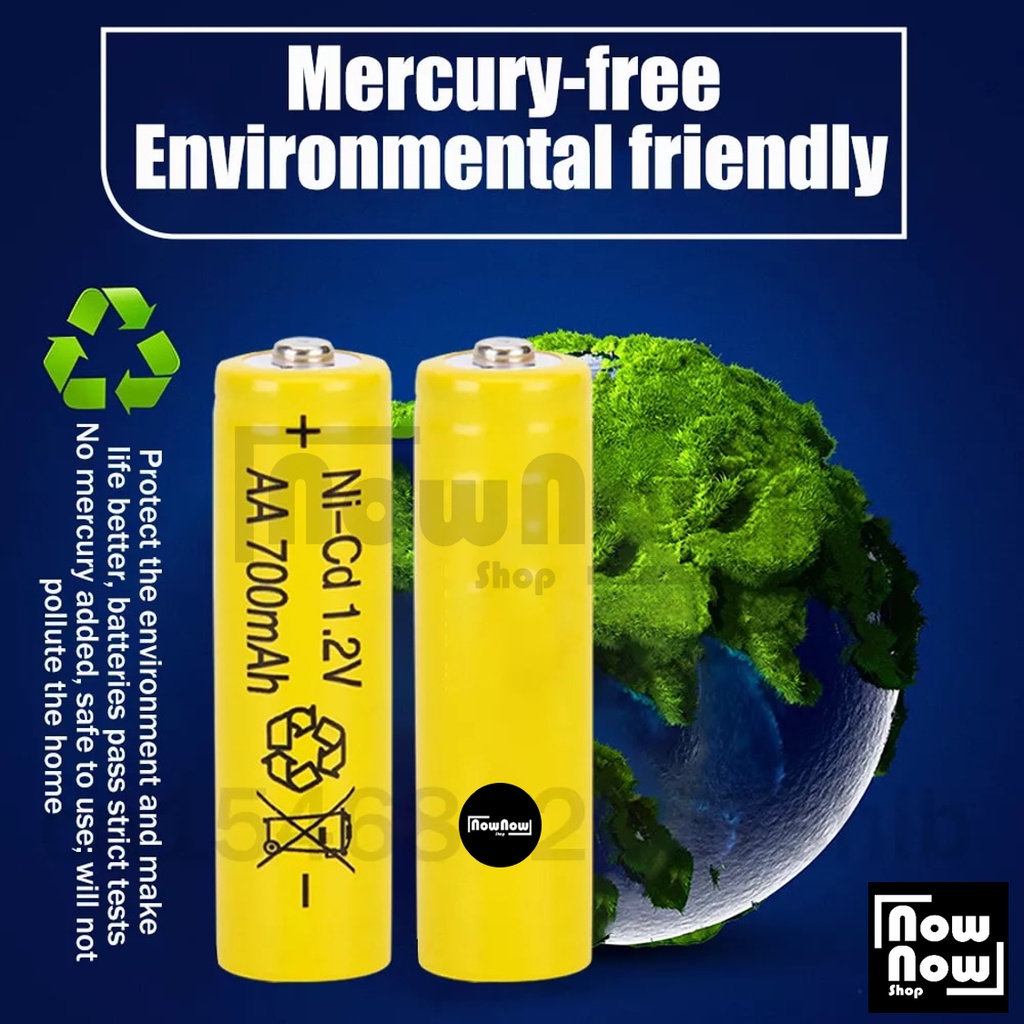 Baterai Rechargeable Isi Ulang AA / A2 1.2V 700Mah Ni-Cd Battery Batre Cas Universal Serbaguna Nickel-Cadmium Alat Elektronik Jam Alarm Mainan Anak XBox Mouse Lampu Remote TV AC Kamera Digital Telepon Wireless Radio DVD Portabel Alat Medis