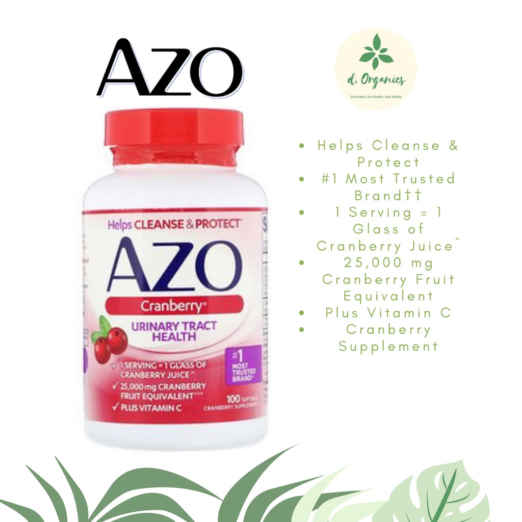 Jual Azo, Cranberry, Urinary Tract Health, 100 Softgels Indonesia|Shopee  Indonesia