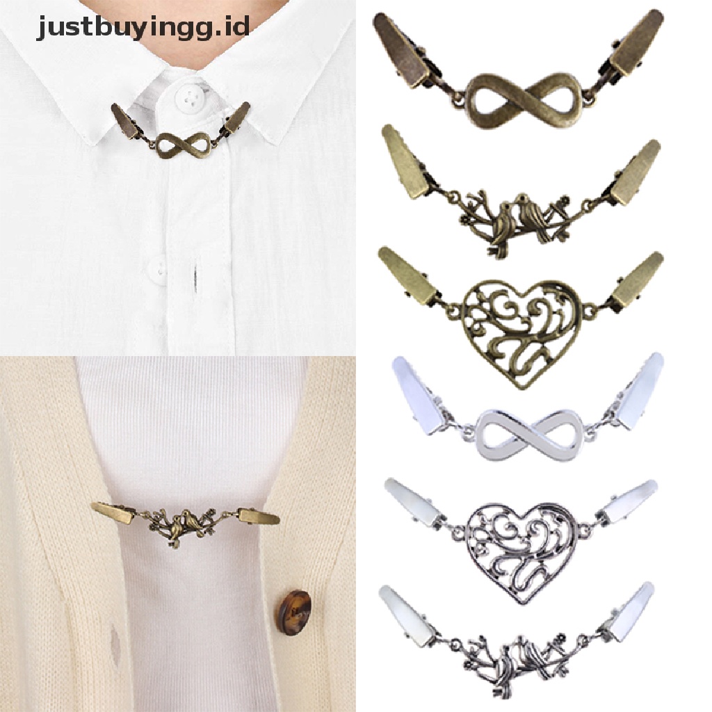 [justbuyingg.id] Shirt Collar Cardigan Clip Shawl Brooch Duck Clip Clasps Sweater Blouse Pin ID