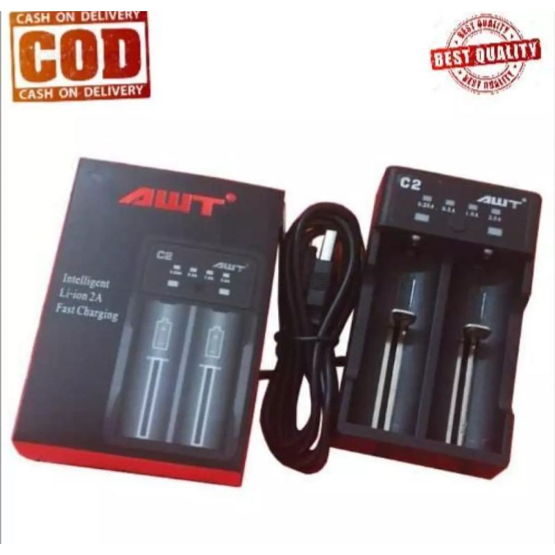 AWT C2 - CHARGER AWT C2 2SLOT KABEL - CHARGER BATERAI AWT