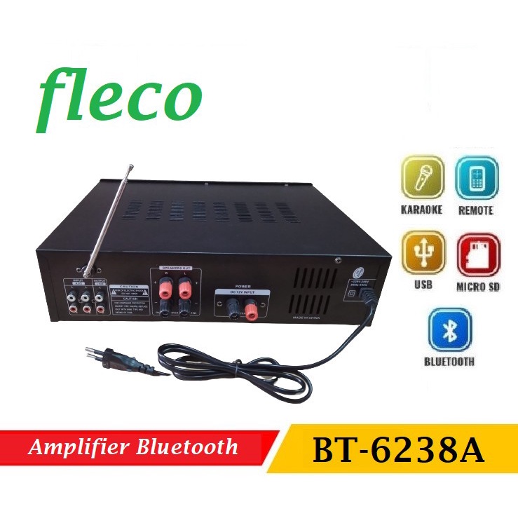 Power Amplifier Bluetooth Fleco BT-6238A USB SD Digital Audio Power - Bisa karaoke