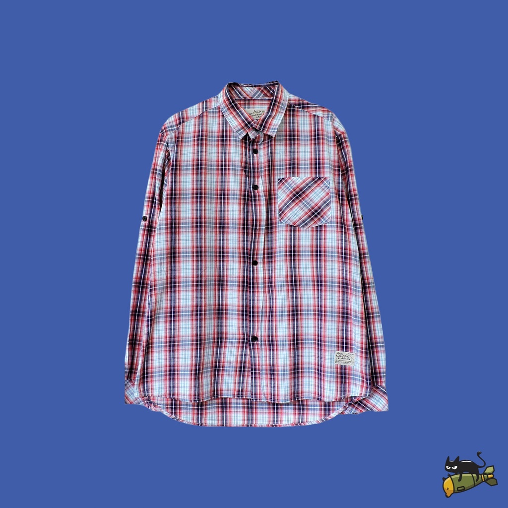 Piko Hawaiian Longboard Wear Plaid Long Sleeve Shirt