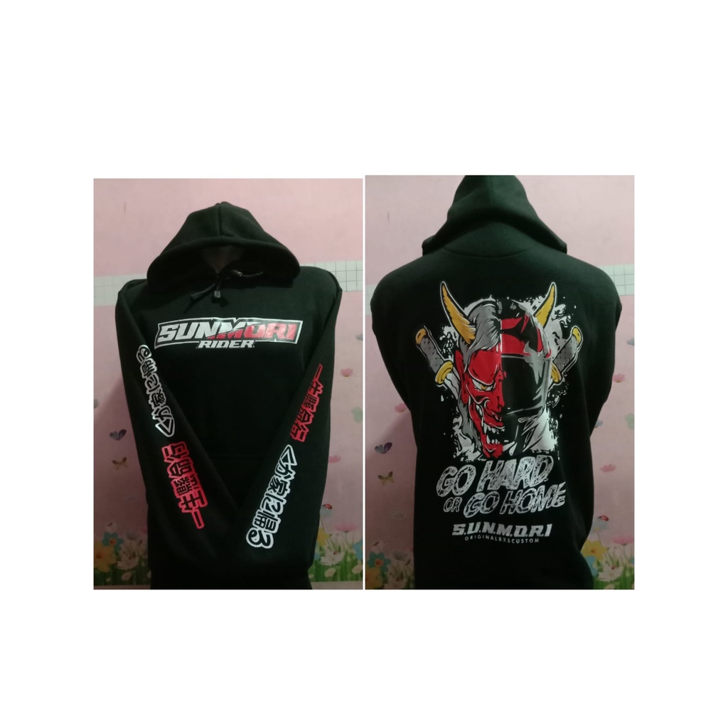 JAKET SWITER HOODIE OBLONG SABLON PRIA WANITA L XL