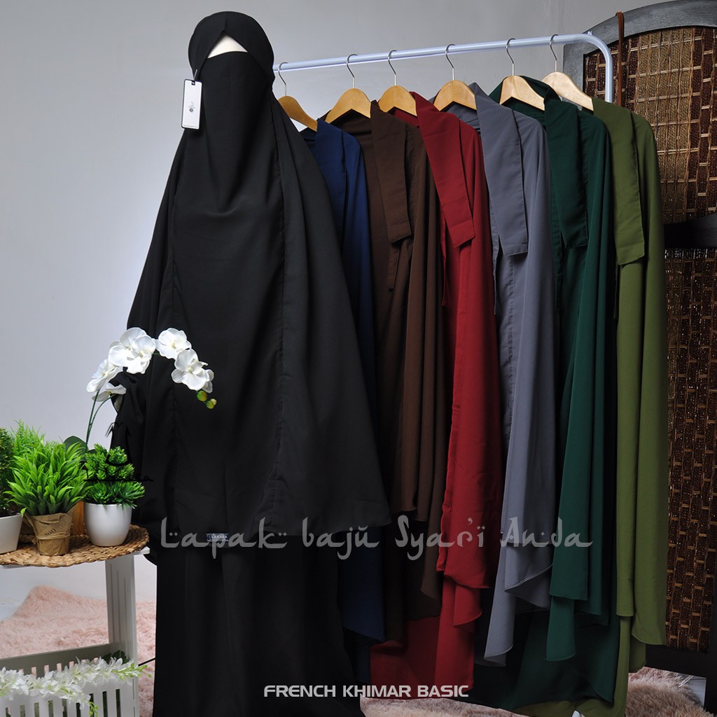 Labasa French Khimar Basic L-XL-XXL | French Hijab - Bisa COD