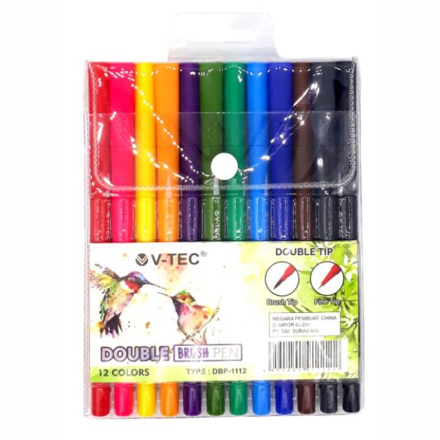 

Brush Pen 12 Warna Kaligrafi Double Tip