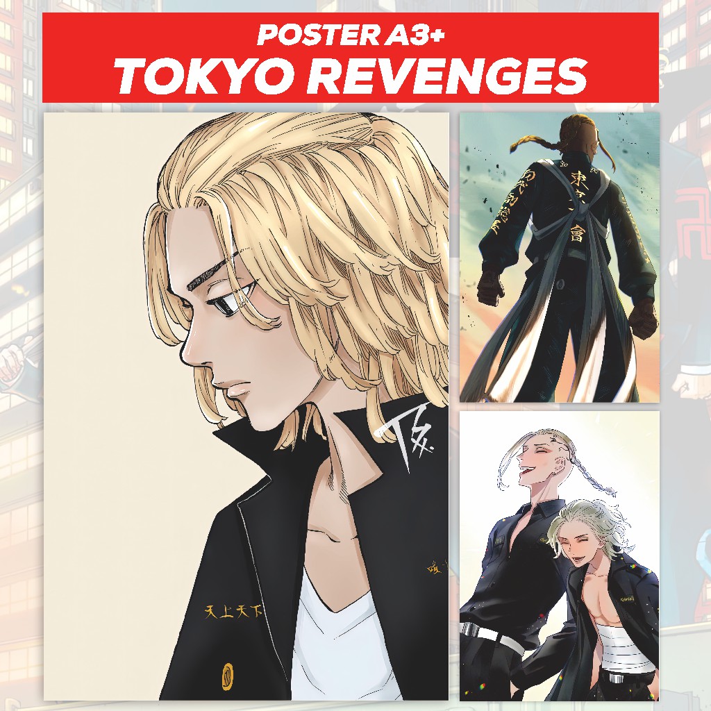 Poster Tokyo Revengers Anime - Size A3+ Takemichi Mikey Draken Baji Kazutora
