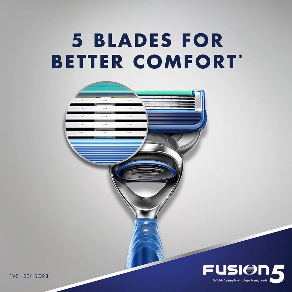 Pisau Cukur 5 Lapis Kepala Pengganti Bahan Stainless Steel Untuk Gillette Fusion 5 Gagang