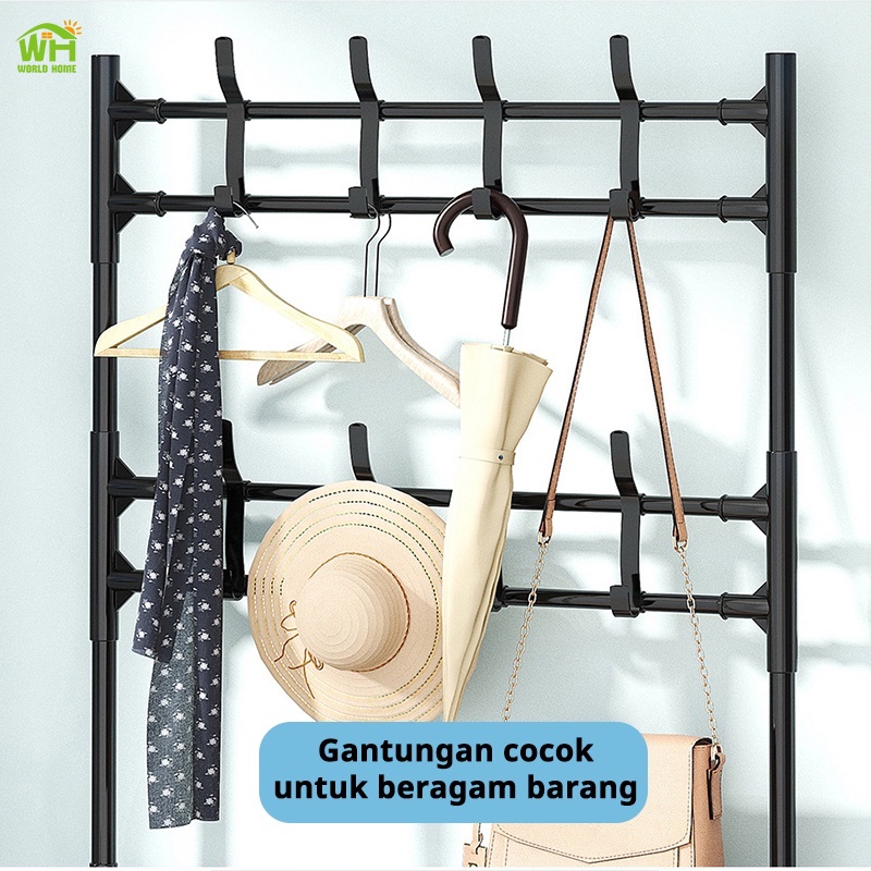 Termurah Rak Sepatu Topi Stand Hanger Baju Tas Rak Penyimpanan Buku Rak Multifungsi Worldhome66