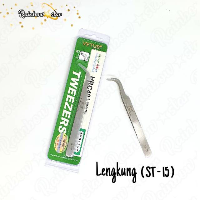 Pinset VETUS ORIGINAL Silver Tweezers Eyelash Extension Alat Sambung Bulu Mata