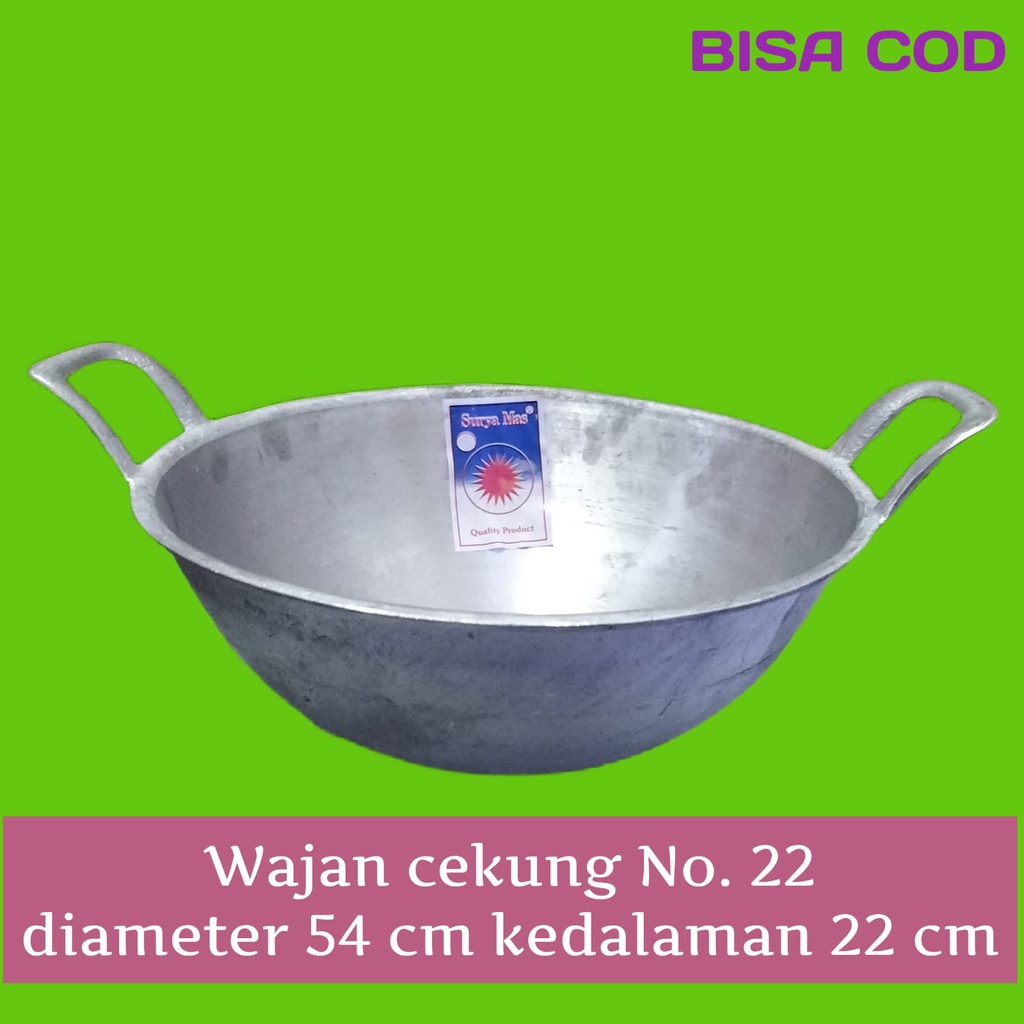 Wajan cekung no 22 kuali Wok pan kuali wajan jumbo besar anti pecah anti lengket