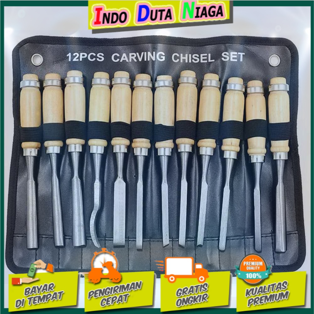 Set Pisau Ukir Pahat Kayu 12 in 1 Wood Carving Art Knife - OE12