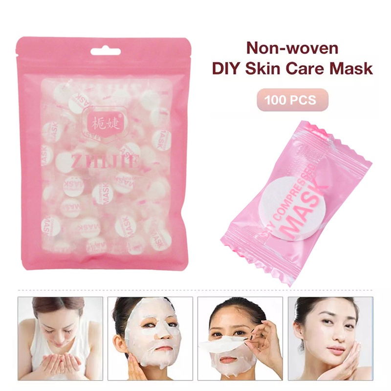 20/50/100 Masker Terkompresi Sekali Pakai Kain Bukan Tenunan Masker DIY Alat Perawatan Wajah Kecantikan Mask Sheet