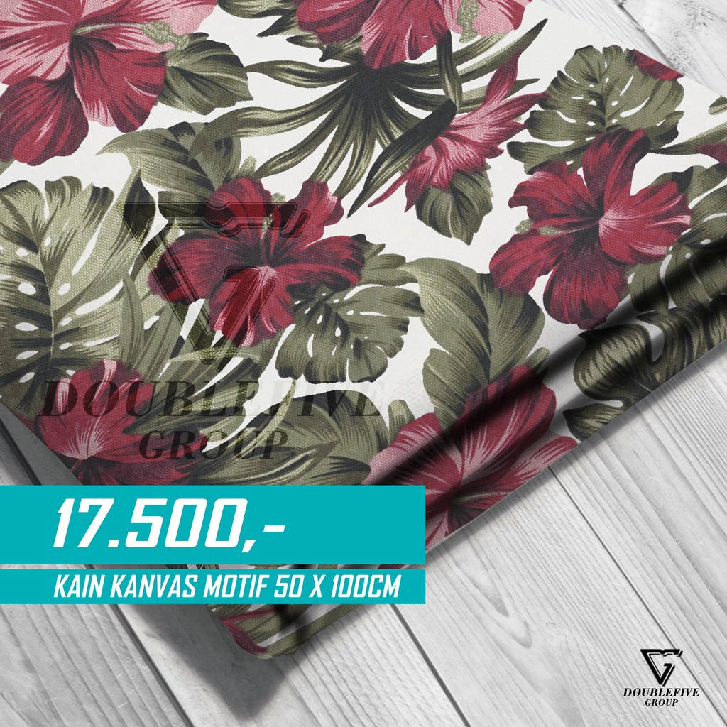 Kain Kanvas Meteran Motif 50 x 100 Cm - Sepatu Merah