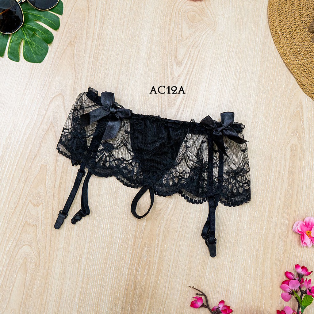 [PRODUK TERBATAS] GARTER BELT SABUK PAHA SEXY LINGERIE LACE HITAM AC12A