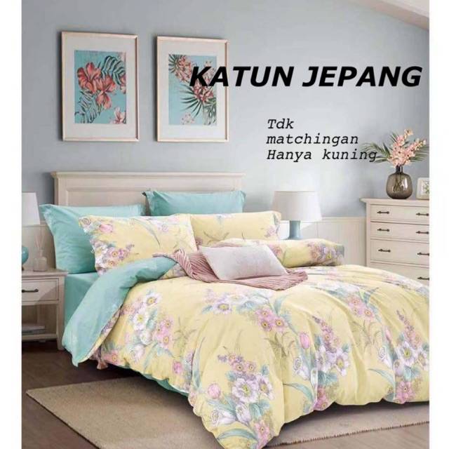 Sprei SiNyaman - Sprei Motif Bunga Kuning Tidak Matchingan Bahan Katun Jepang