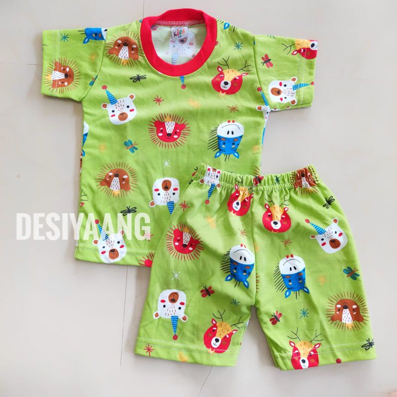 Setelan Anak Laki laki dan Perempuan Qkids lengan pendek celana pendek Size Xs (Usia 5-18 bulan) bahan Velvet