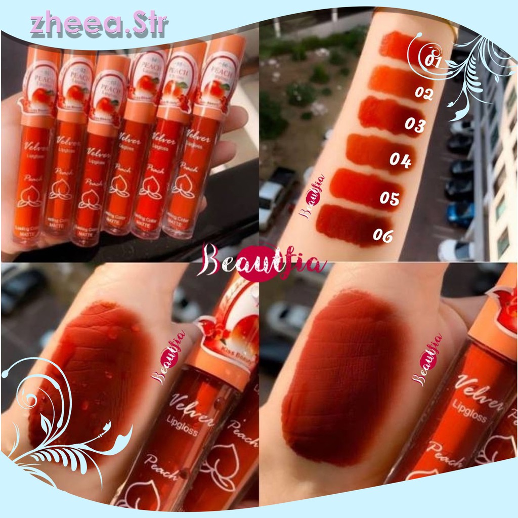 Lipgloss Kiss Beauty Peach Ecer Pewarna Bibir Murah