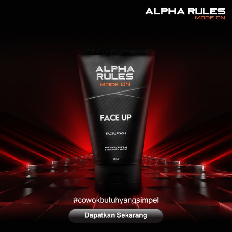 ALPHA RULES MODE ON FACIAL WASH SABUN CUCI MUKA PRIA 100ml ORIGINAL