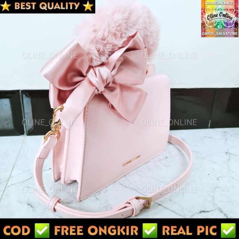 Tas giftset fur handle bulu bulu pesta casual two compartment dengan tali panjang long strap bag gb gs with box kado hadiah mewah wanita pacar jinjing top handle ck cnk c&amp;k