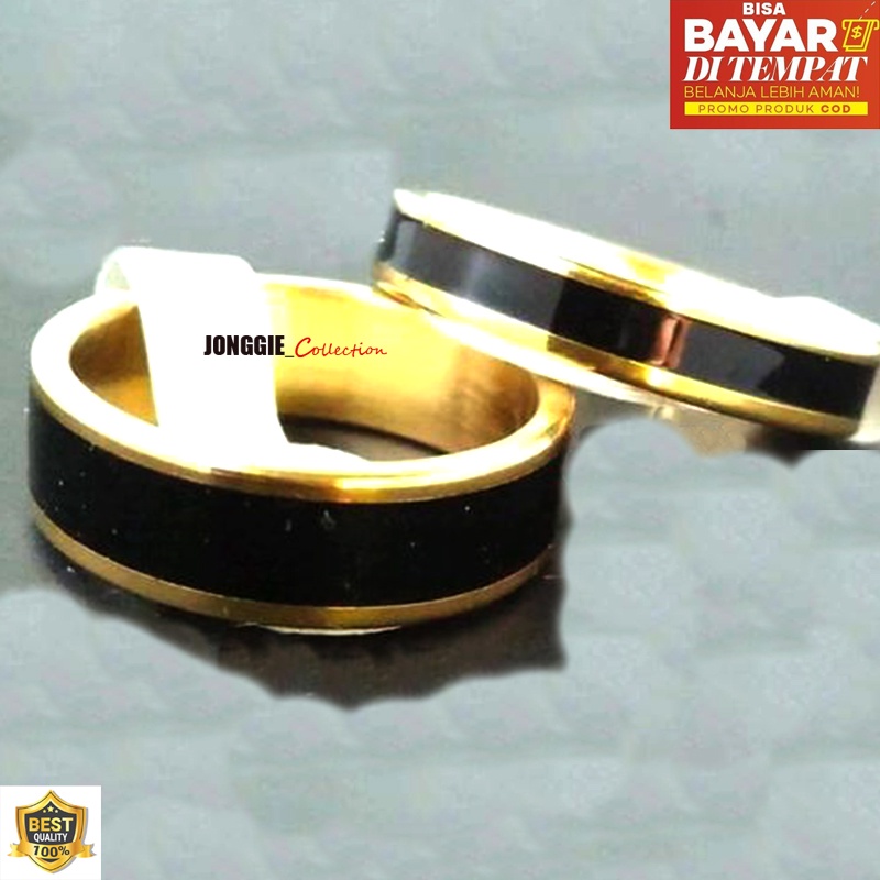 cincin anti karat gaul PROMO &amp; DISCOUNT CINCIN TITANIUM ELEGAN BAYAR DI TEMPAT Silver Hitam -Cincin Silver List Gold Perhiasan Titanium Stainless Steel CINCIN PRIA KOMBINASI