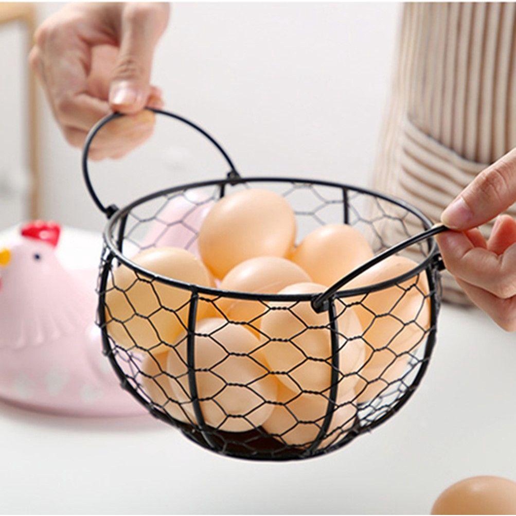 Solighter Keranjang Penyimpanan Telur Organizer Dapur Keramik Besi Egg Tray