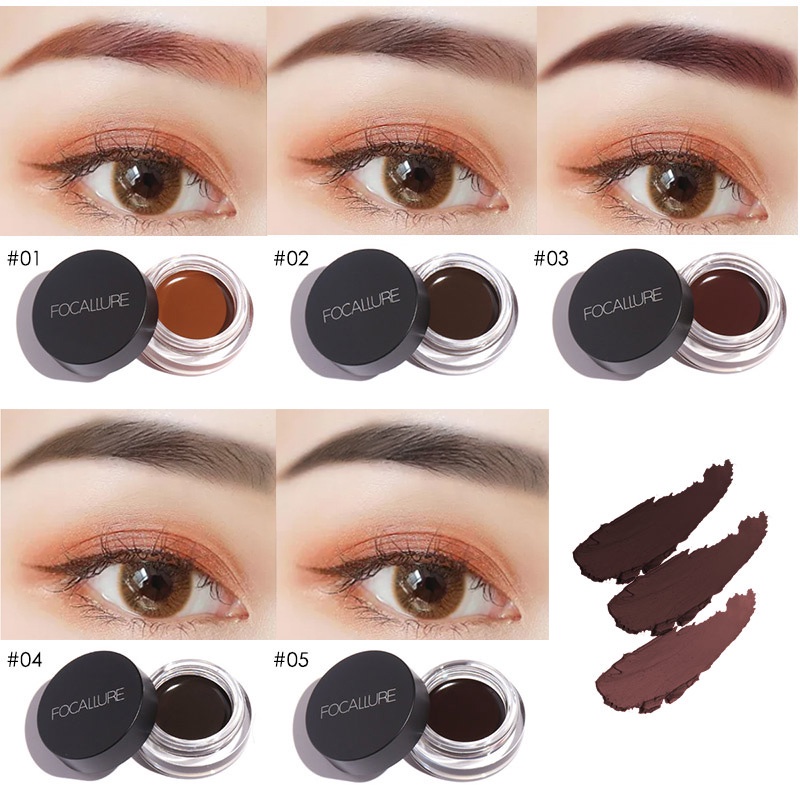 FOCALLURE Waterproof Eyebrow Gel / Cream Alis / Gel Pembentuk Alis - Kosmetik Mata