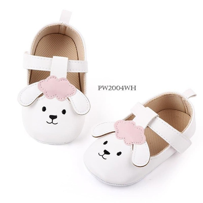 EMYLI-PW-27A sepatu anak bayi domba putih prewalker shoes girl cewek perempuan