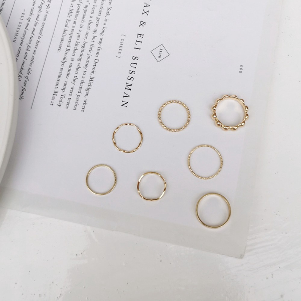 7pcs / Set Cincin Joint Gaya Korea Untuk Aksesoris Perhiasan Wanita