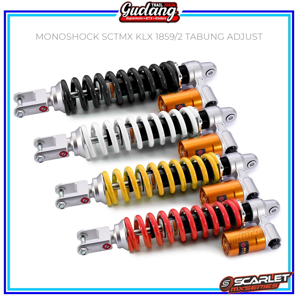 Shock Belakang Monoshock Scarlet KLX 1768 CRF 150L 1758 WR 155 1778 Double Adjuster Tabung Pisah