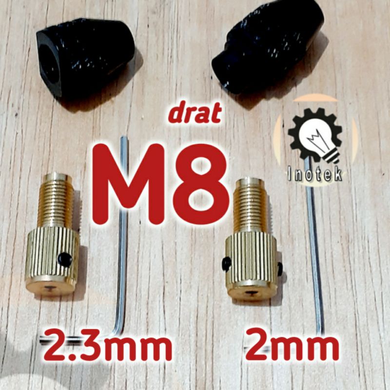 Drat M8 Ujung Mini Chuck atau Core Kuningan Mini Drill Kepala Bor Mini Router Trimmer Turner Grinder