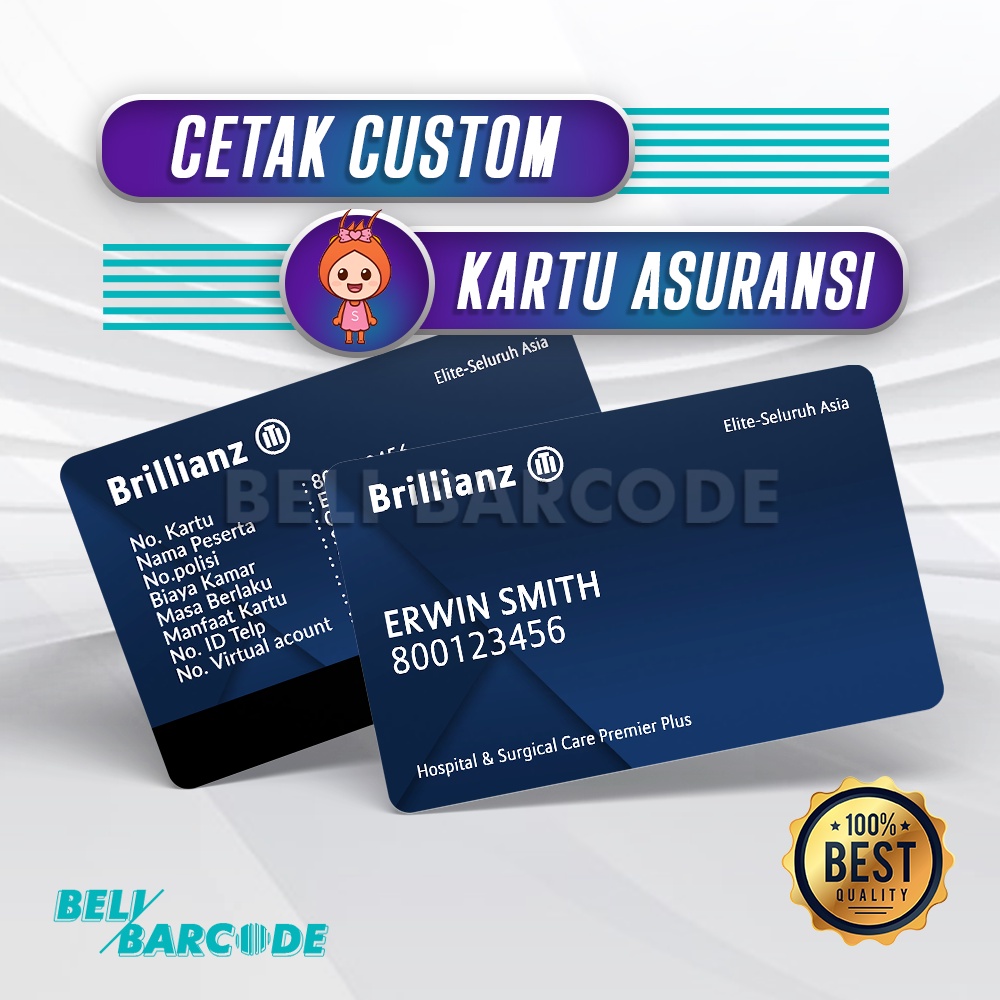 Jasa Custom Preprinted Magnetic ID Card Cetak Kartu Asuransi Kesehatan