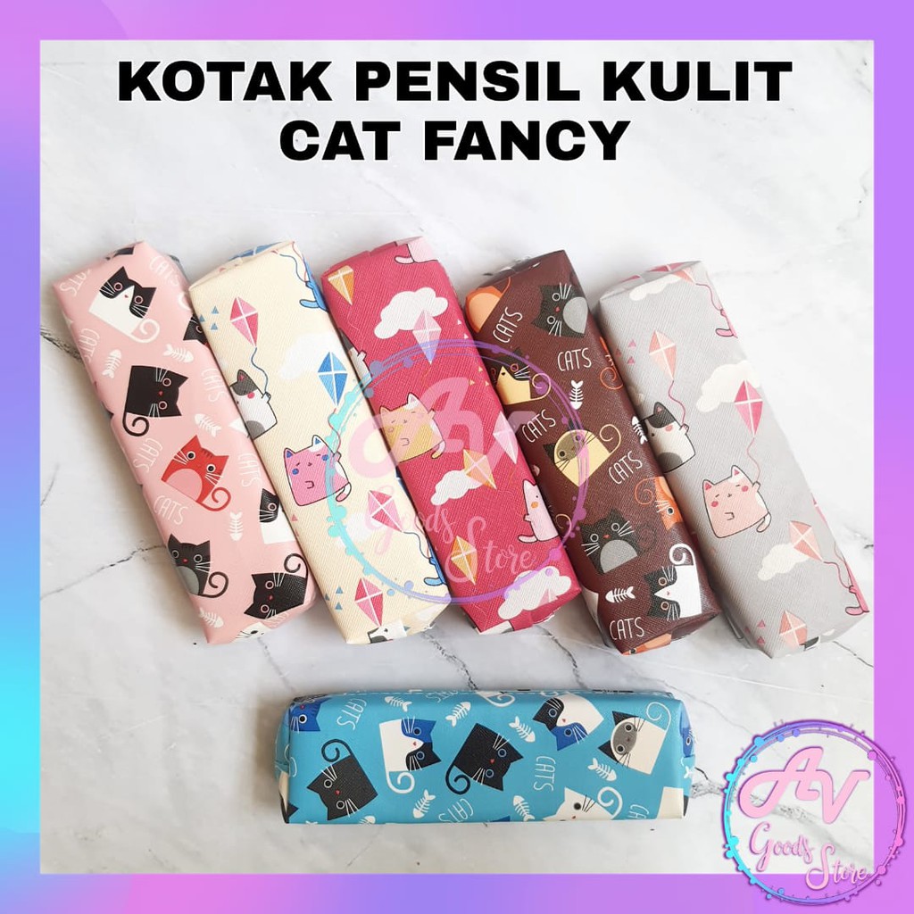 

kotak pensil / tempat pensil cat / kotak pensil kulit kucing fancy lucu murah