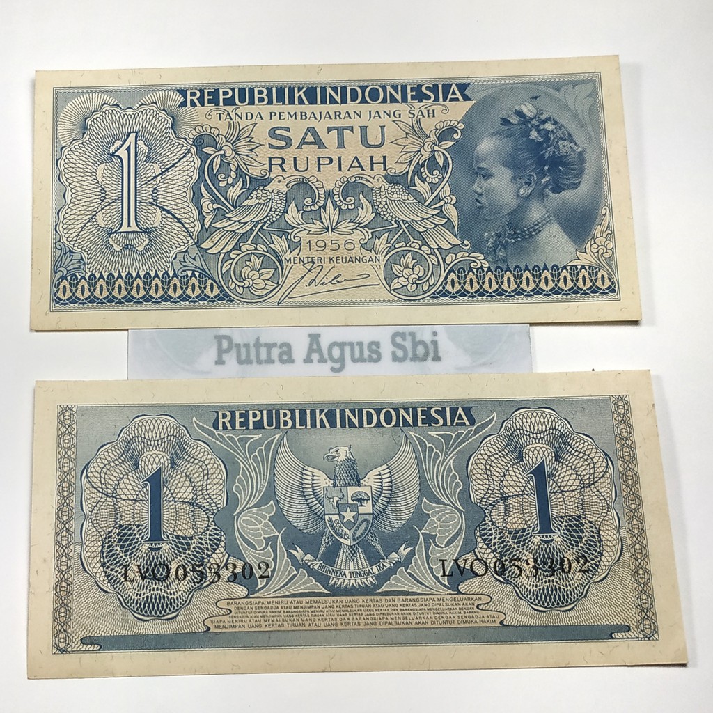Uang Kuno 1 Rupiah tahun 1956 suku bangsa gadis jawa Uang Mahar 1 Rupiah 1956 (Suku Bangsa) asli
