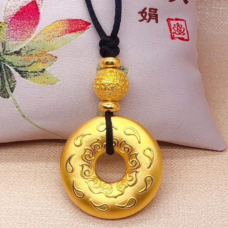 [Ready Stock]Fashion Unique Gold-Plated Ring Necklace Pendant