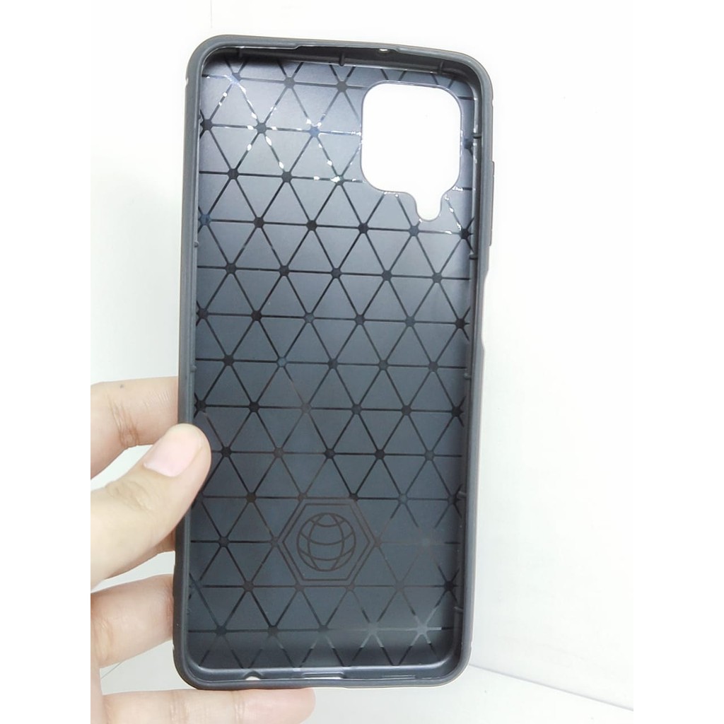 Case Slim Fit Carbon Samsung A12 M12 6.5 inchi Softshell Fiber Multi Carbon Anti Melar