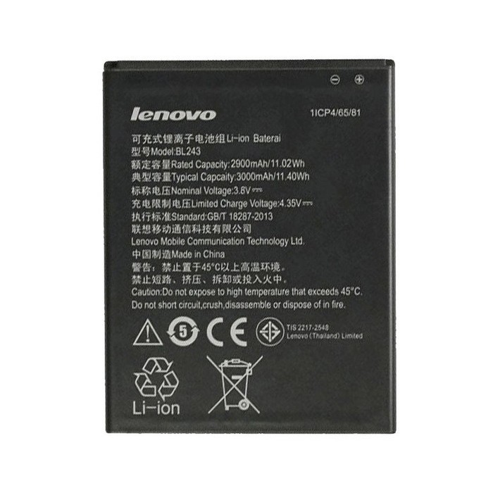 Baterai Lenovo A7000 / A7000 Plus / K3 Note BL243 Original 100%
