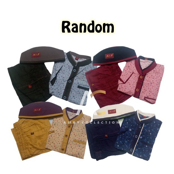 (BARU) Koko AJ lengan pendek Baju muslim anak laki-laki